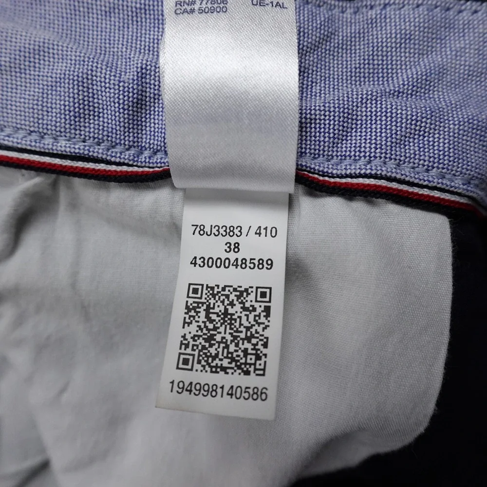 Tommy Hilfiger Shorts Mens 38 Blue Flag Chino Bermuda Casual Preppy Stretch Golf